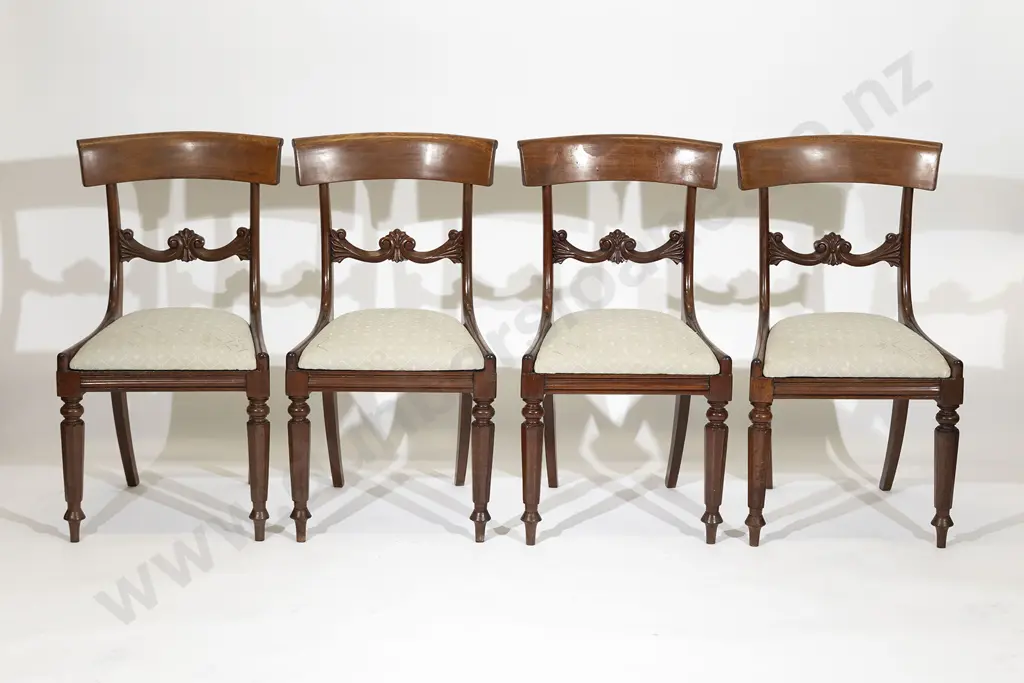Set of Four Wm IV Mahogany Dining Chairs Image 1++