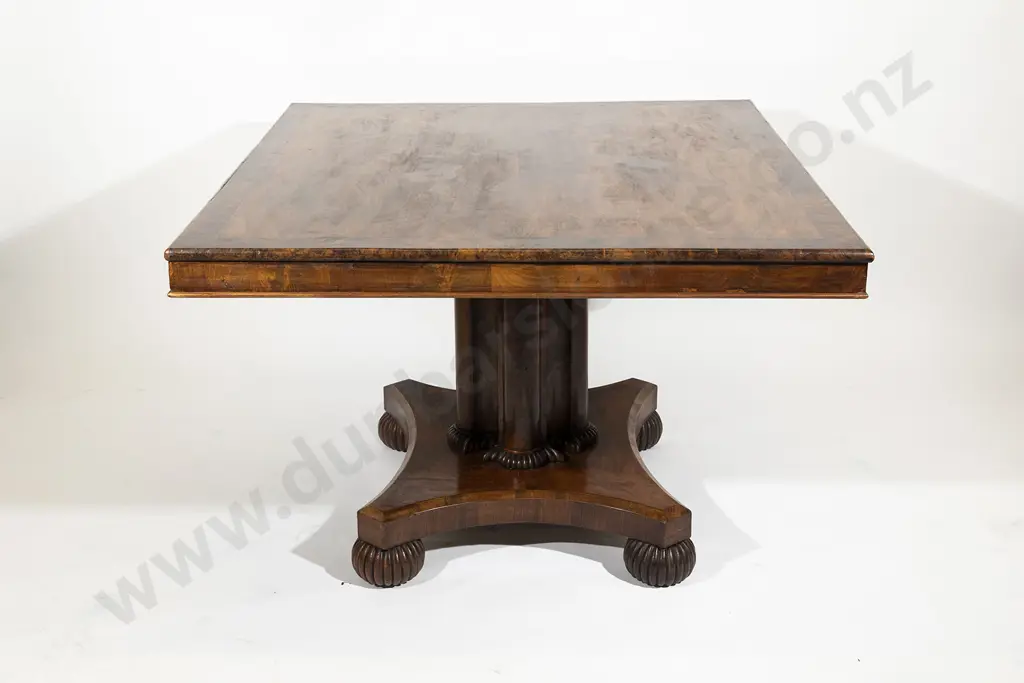 Fine Quality Wm IV Mahogany & Burr Walnut Crossbanded Snap Top Breakfast Table Image 1++