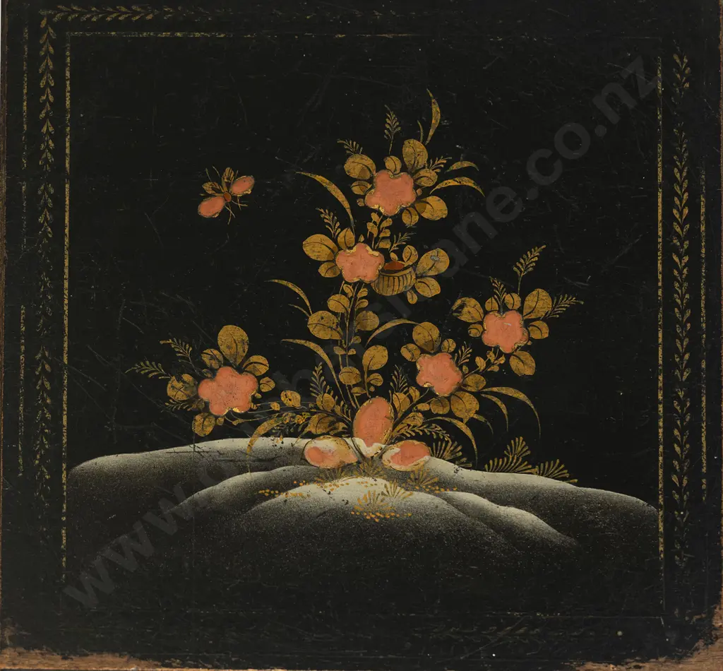 Maple & Co Black Lacquered Chinoisorie Nest of Tables Image 1++