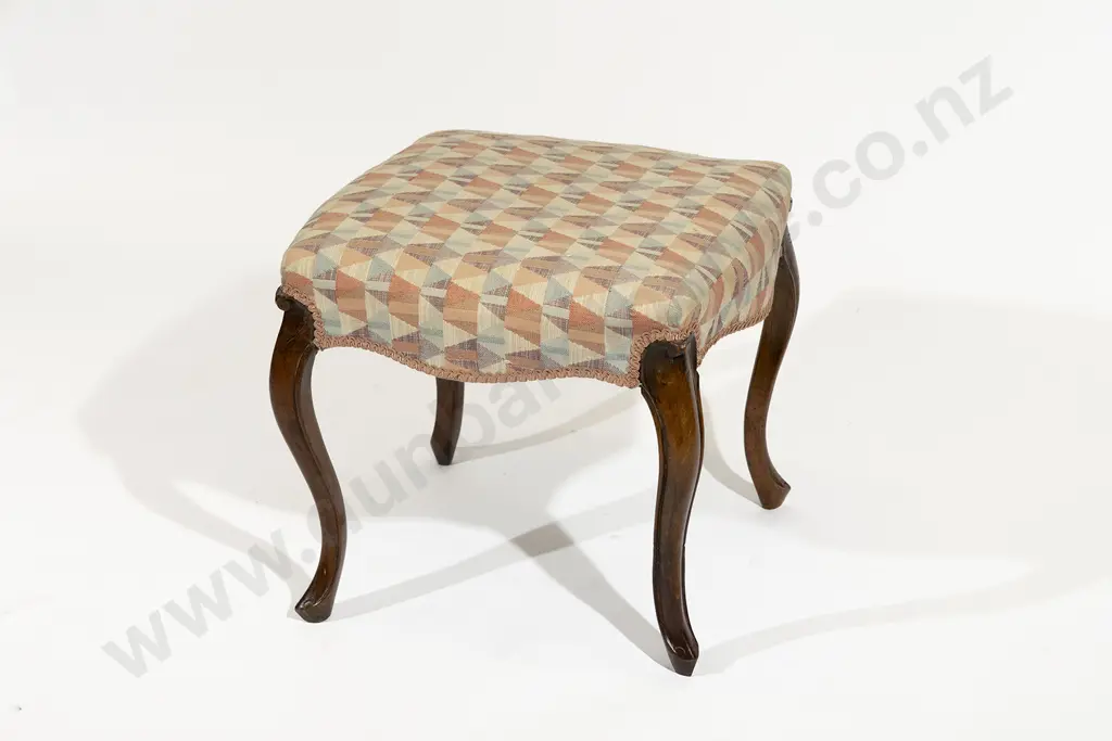Victorian Walnut Dressing Stool Image 1++