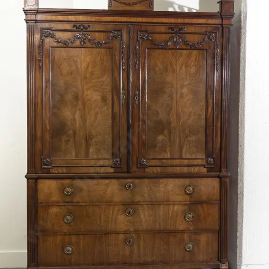 Late C18th/Early C19th Dutch Empire Mahogany Linen Press