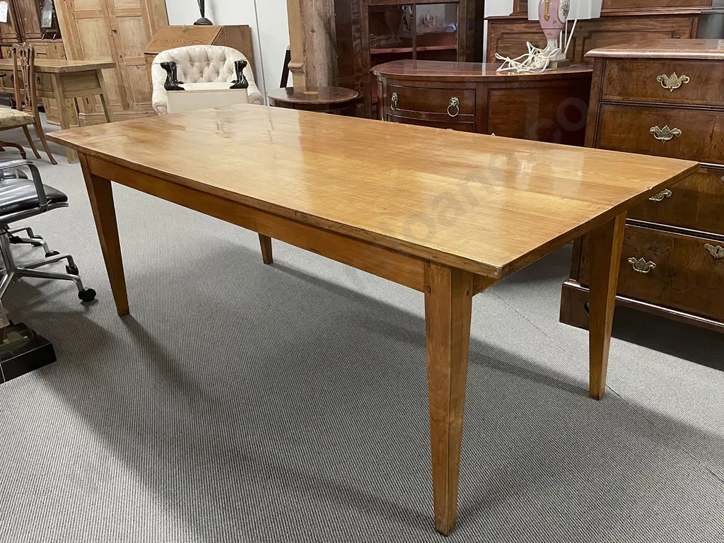 C19th French Provincial Fruitwood Farmhouse Dining Table Image 1++