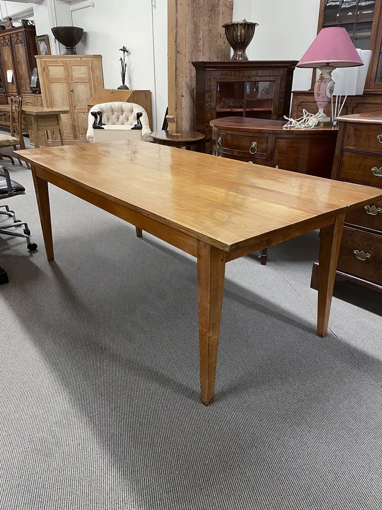 C19th French Provincial Fruitwood Farmhouse Dining Table Image 1++