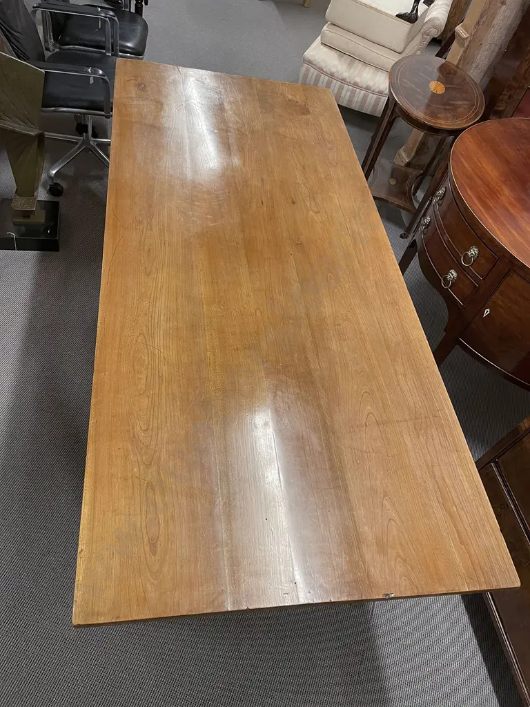 C19th French Provincial Fruitwood Farmhouse Dining Table Image 1++