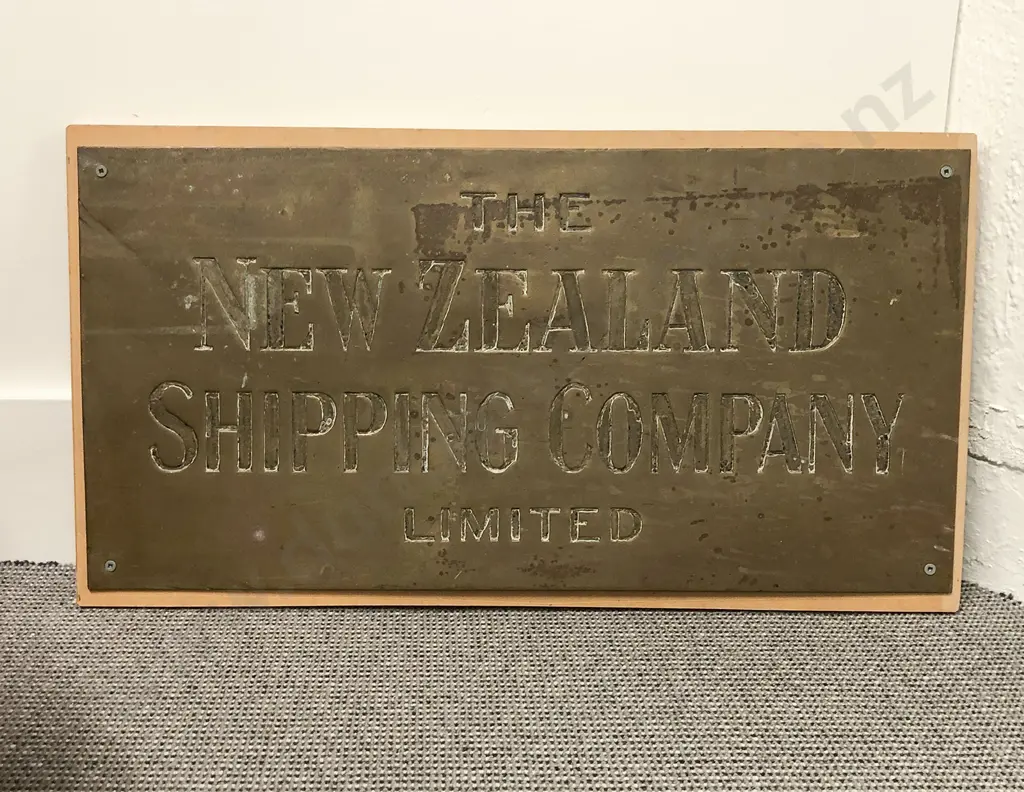 Antique Bronze Sign For The New Zealand Shipping Company Limited Image 1++