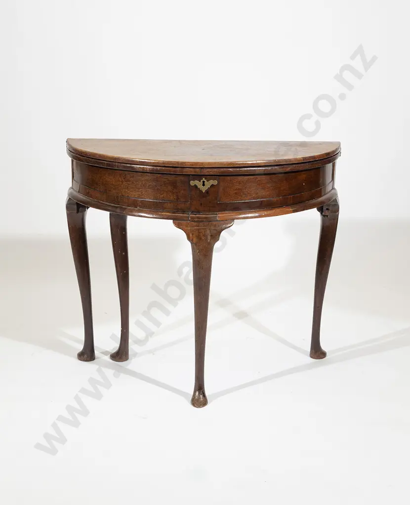 Geo II  Mahogany D Shaped Foldover Supper Table Image 1++