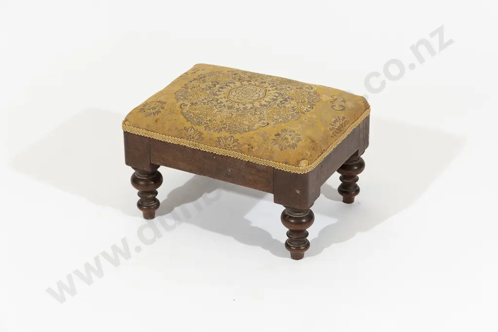 Victorian Mahogany Oblong Footstool Image 1++