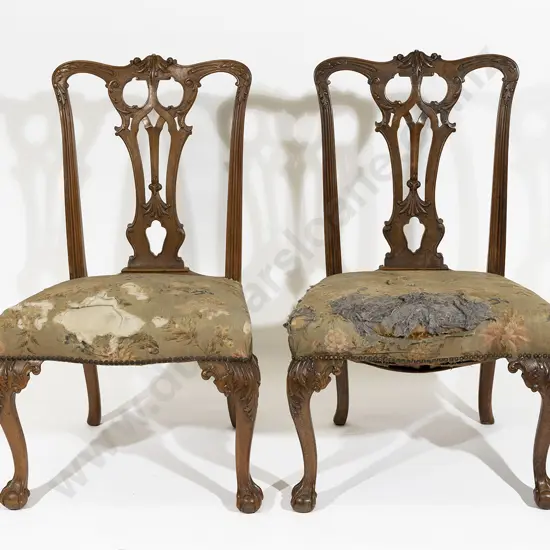 A Pair of Victorian Chippendale style Chairs