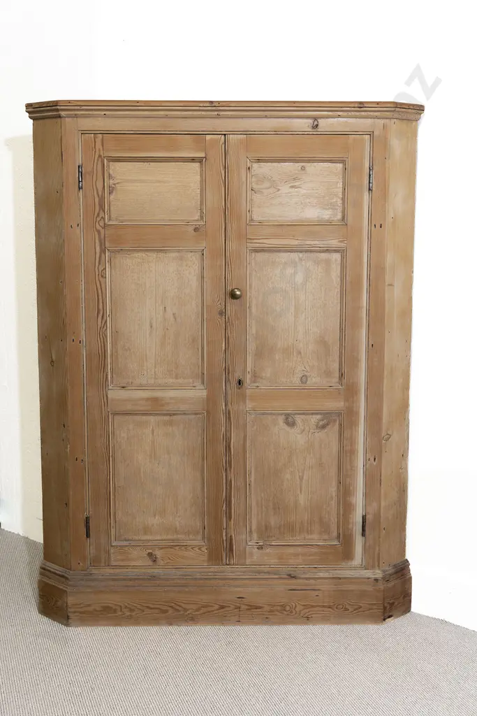 Vict Stripped Pine Corner Cabinet Image 1++