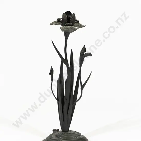 French Art Nouveau Bronze Lamp