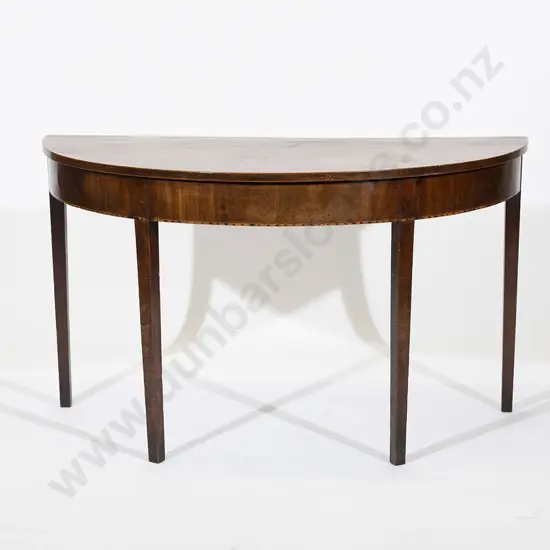Geo III Mahogany D Shaped Side Table