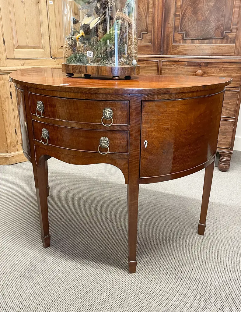An Attractive Regency Mahogany Bow Front Sideboard Image 1++