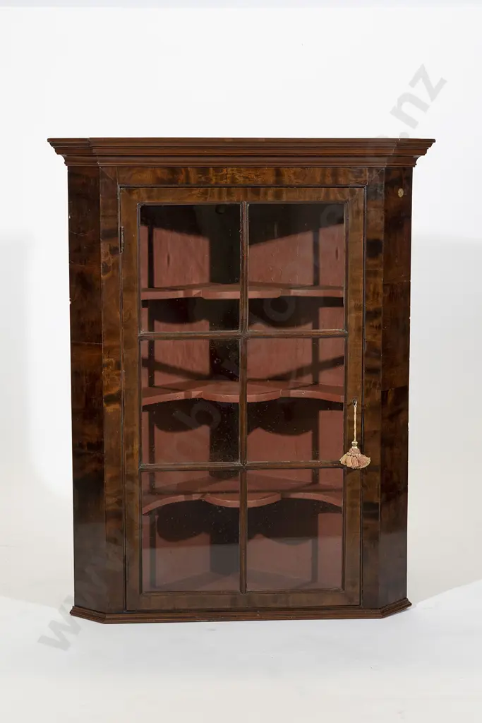 Geo III Mahogany Hanging Corner Cupboard Image 1++