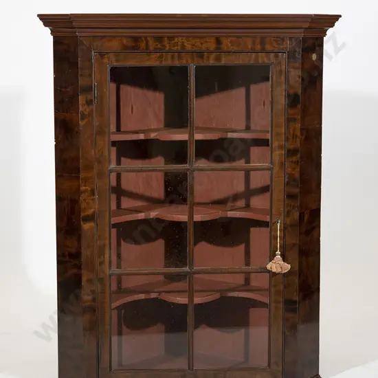 Geo III Mahogany Hanging Corner Cupboard
