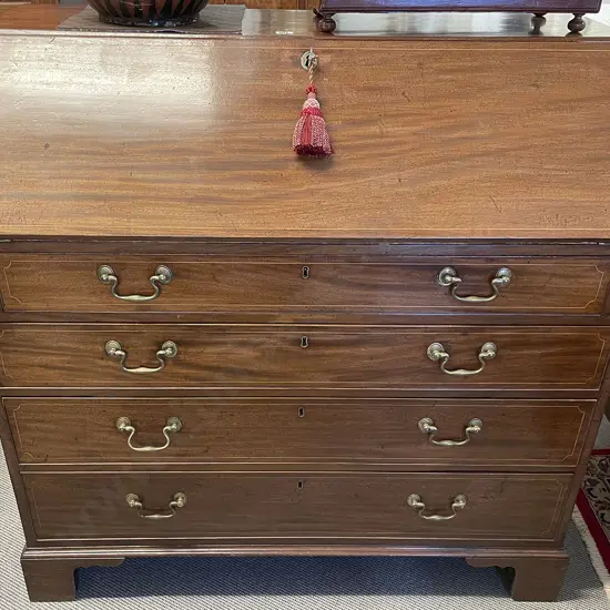 Geo III Mahogany & Inlaid Bureau
