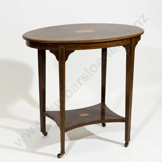 Edwardian Rosewood & Inlaid Oval Occasional Table