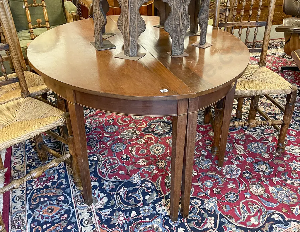 Pair Geo III Mahogany D Shaped Side Tables Image 1++