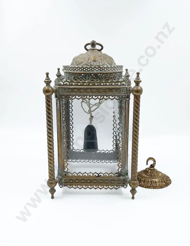 Edwardian Brass Hall Lantern Image 1++