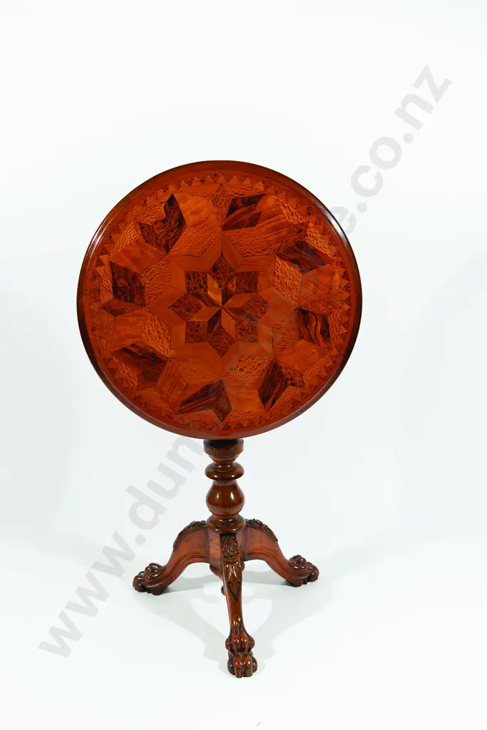 Late C19th NZ Colonial Native Timbers Wine Table Image 1++