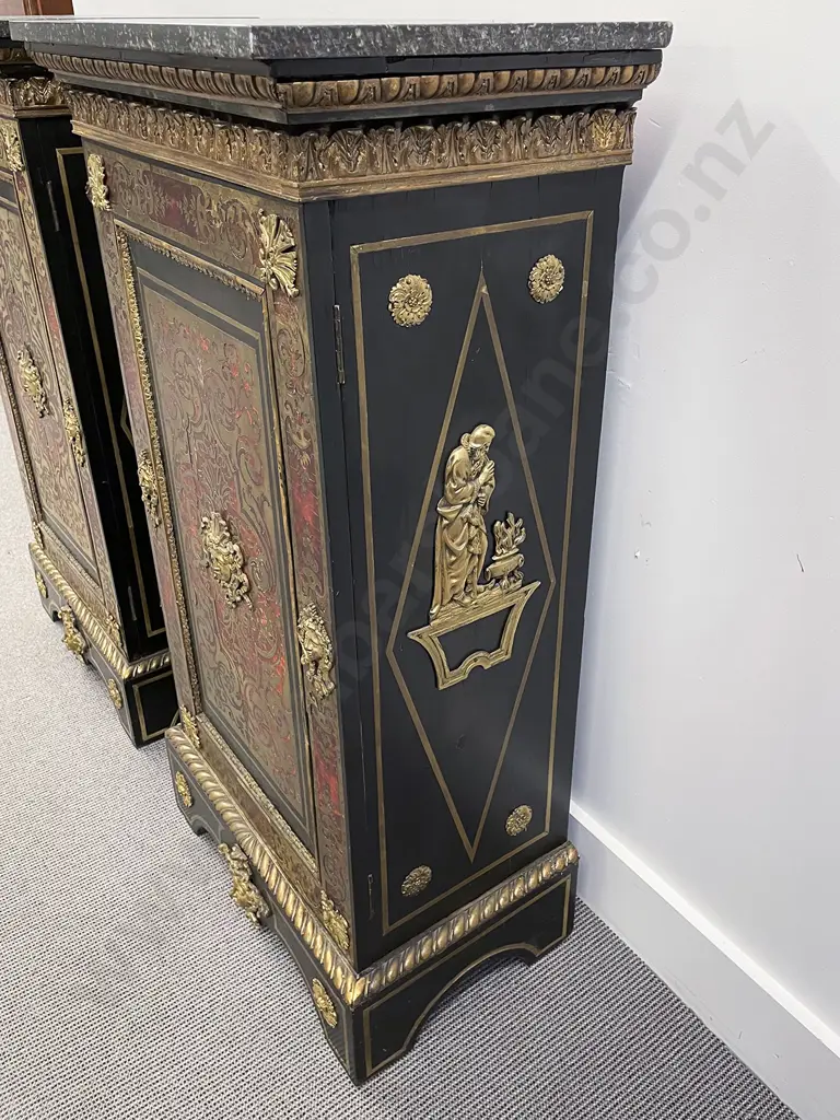 A pair of French 19th Century Boulle Cabinets Image 1++