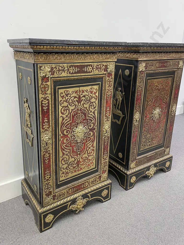 A pair of French 19th Century Boulle Cabinets Image 1++