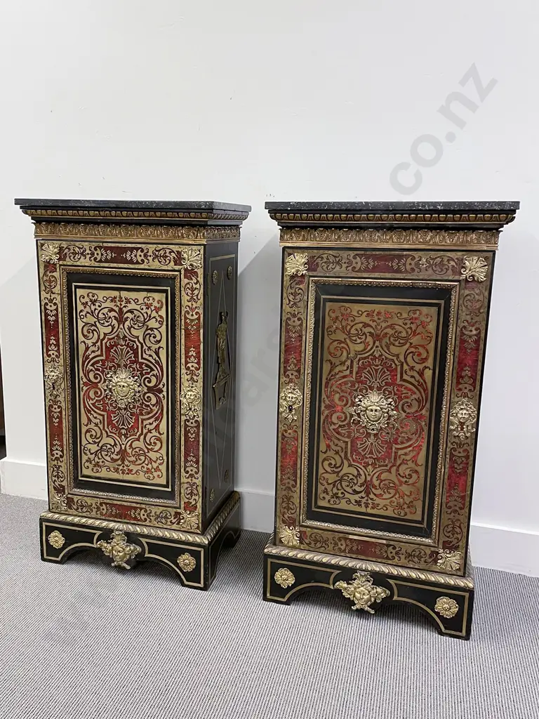 A pair of French 19th Century Boulle Cabinets Image 1++