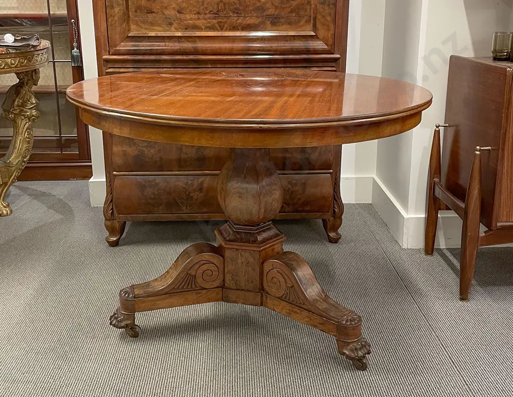 French Charles X Mahogany Console Table Image 1++