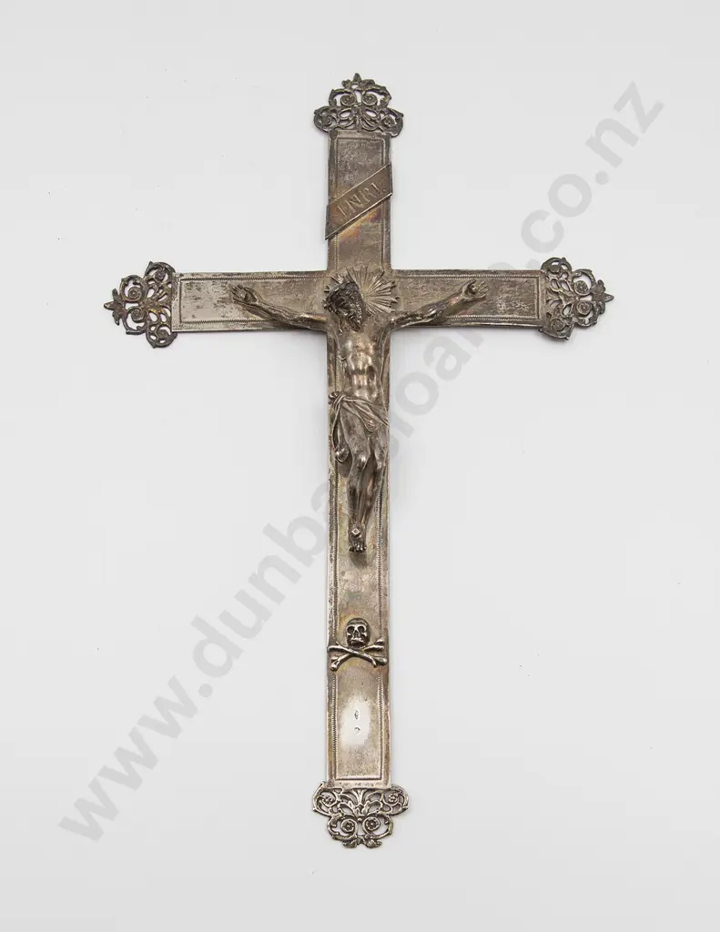 European Silver Crucifix Image 1++