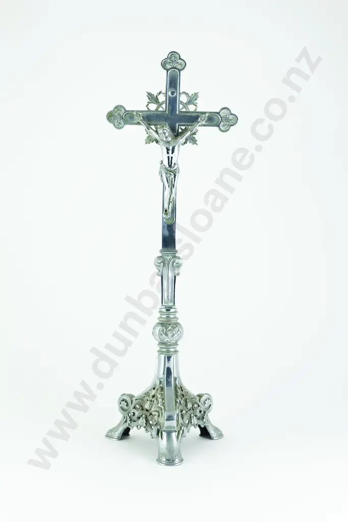 Chrome Plated Alter Cross With Corpus Image 1++