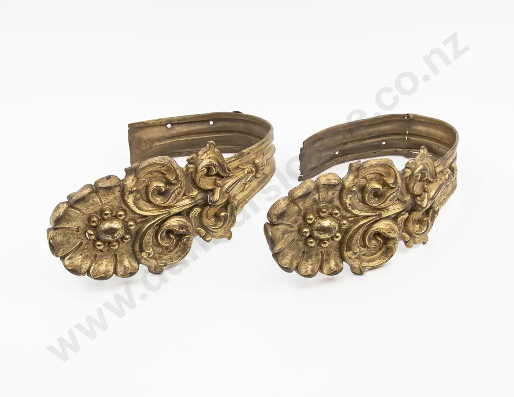 Pair Of Art Nouveau Gilt Metal Curtain Tie Backs Image 1++