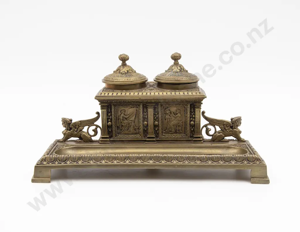 Vict Cast Brass Desk Stand Image 1++