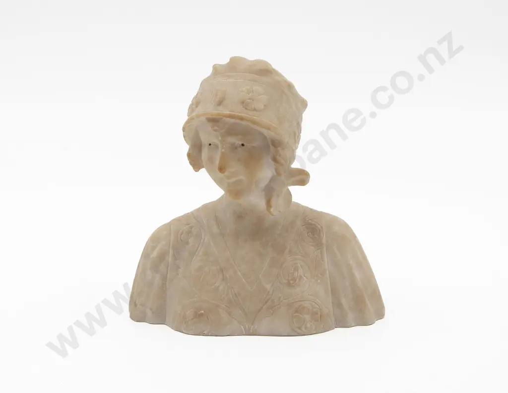 Small Late C19th European Alabaster Bust Image 1++