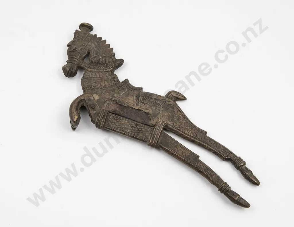 Antique Eastern Brass Arabian Horse Betel Nut Cutter Image 1++