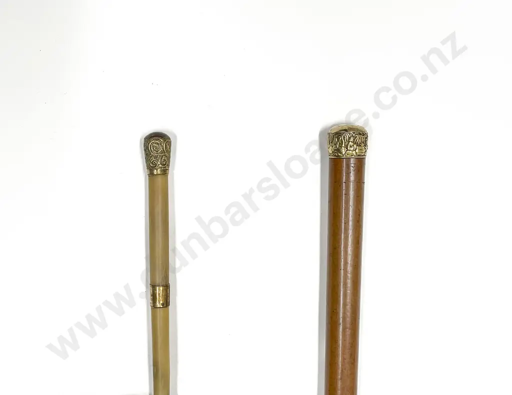 C19th (15ct) Gold Capped Malacca Walking Cane Image 1++