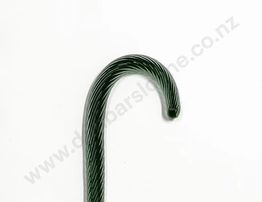 Clear Spiral Green Encased Glass Walking Stick Image 1++