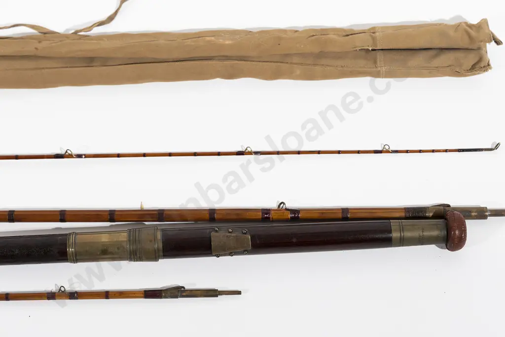 Late C19th Hardy's Vintage 3pce Split Cane 14 Ft Salmon Rod Image 1++
