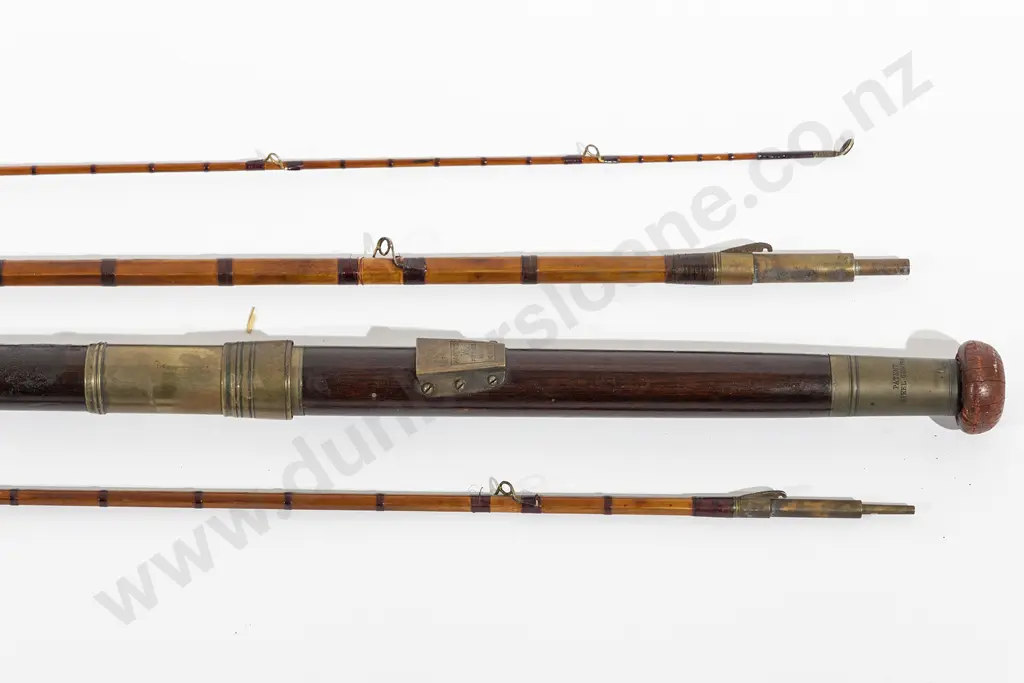 Late C19th Hardy's Vintage 3pce Split Cane 14 Ft Salmon Rod Image 1++