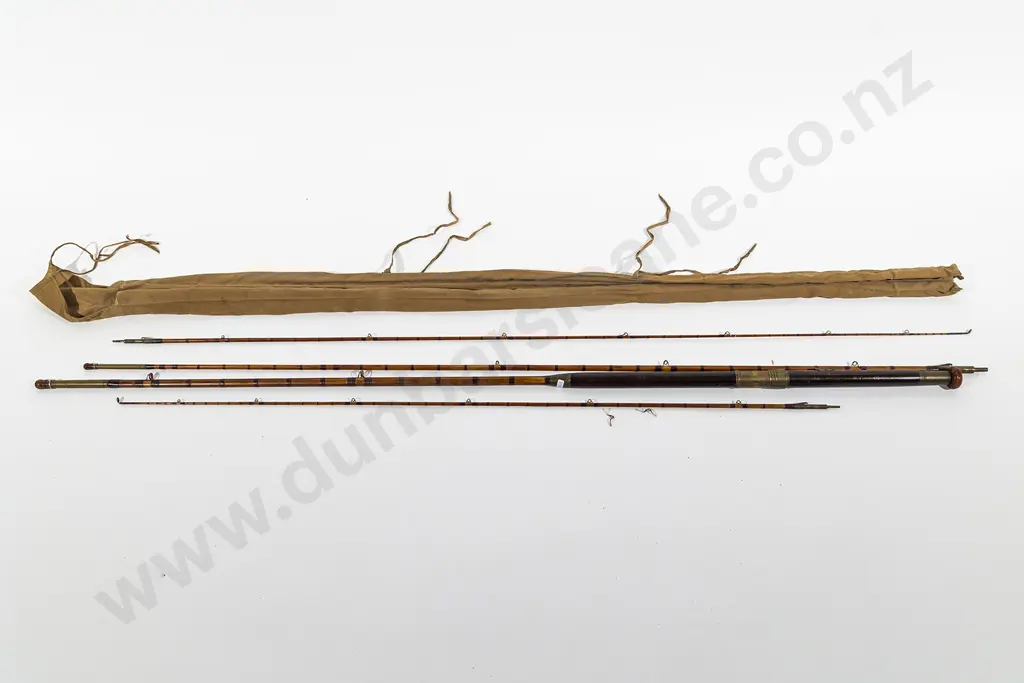 Late C19th Hardy's Vintage 3pce Split Cane 14 Ft Salmon Rod Image 1++