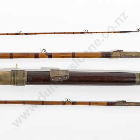 Late C19th Hardy's Vintage 3pce Split Cane 14 Ft Salmon Rod