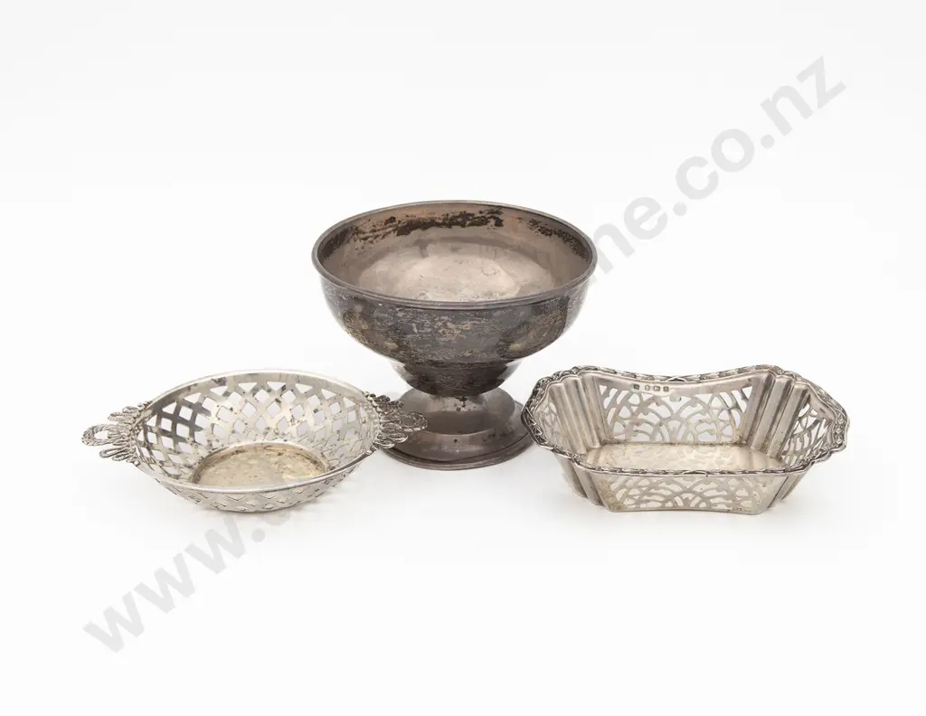 S/S Sugar Bowl & Two Bon Bon Bowls Image 1++