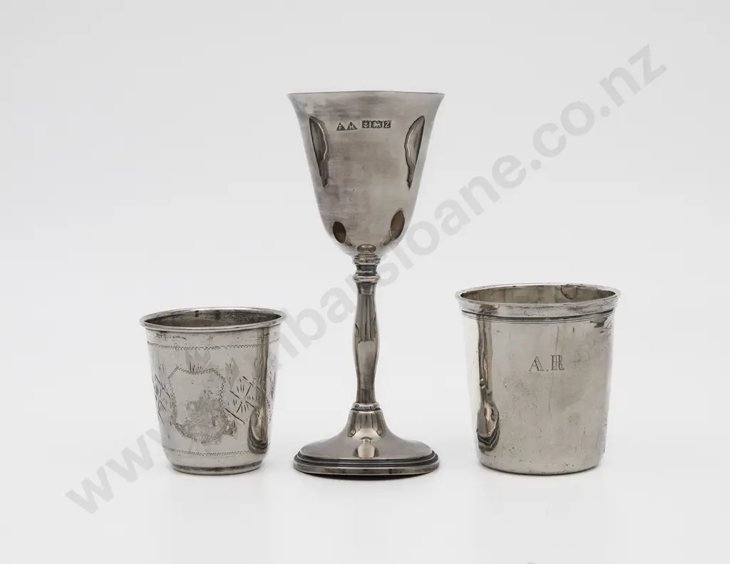Modern S/S Goblet & Two Beakers Image 1++