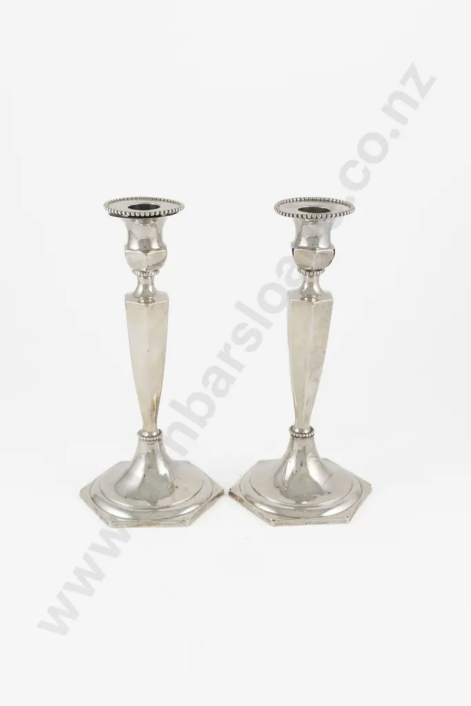 Pair Of Edw VII S/S Table Candlesticks Image 1++