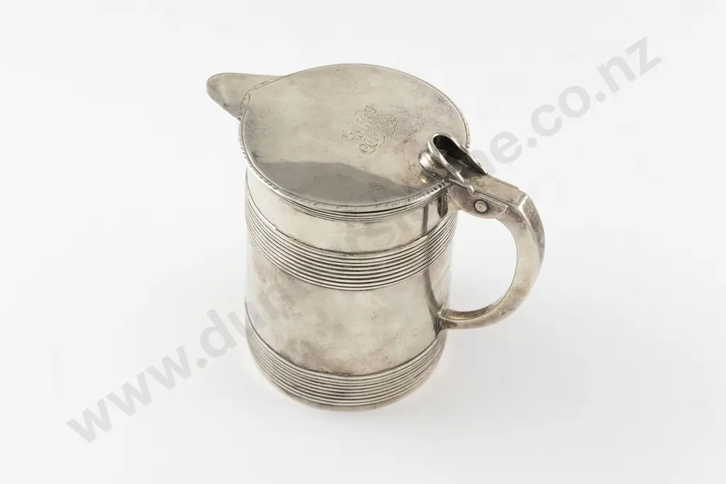 Geo III S/S Lidded Tankard Image 1++