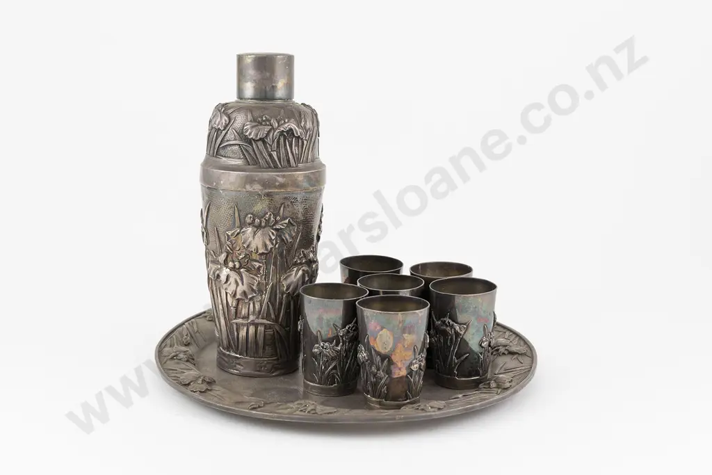 Japanese S/S 8pce Cocktail Set By Arthur & Boyd Yokohama c1910 Image 1++