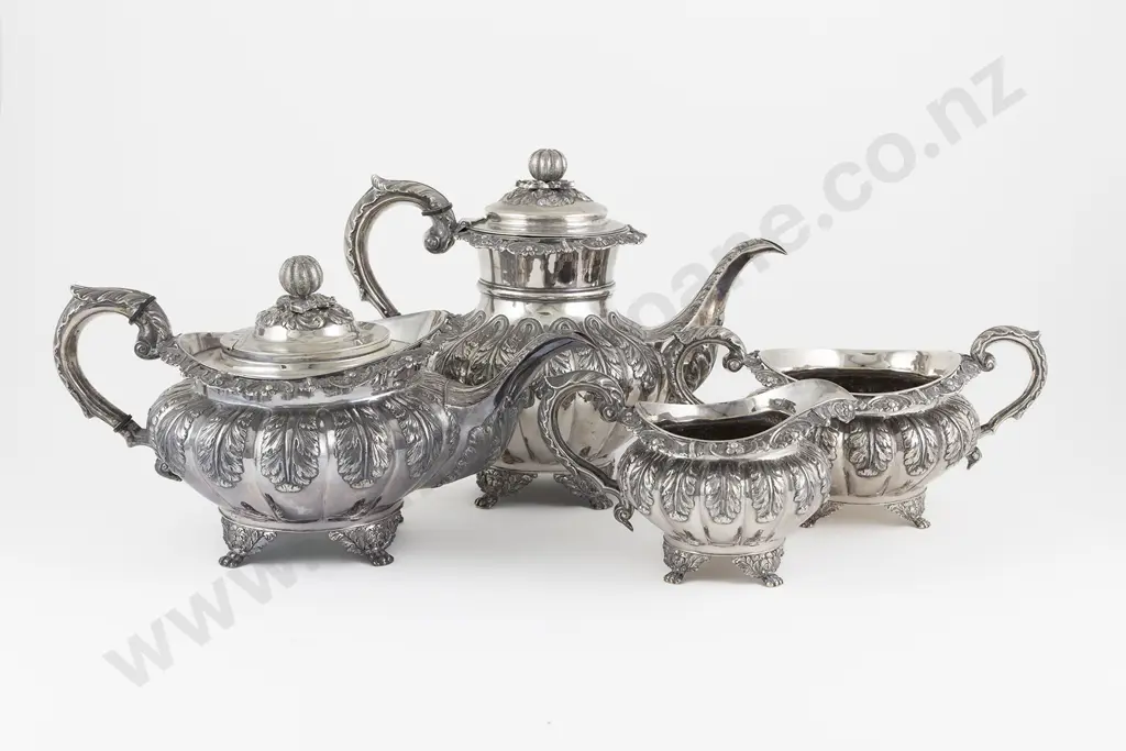 Fine Quality Geo IV S/S 4pce Tea & Coffee Set Image 1++