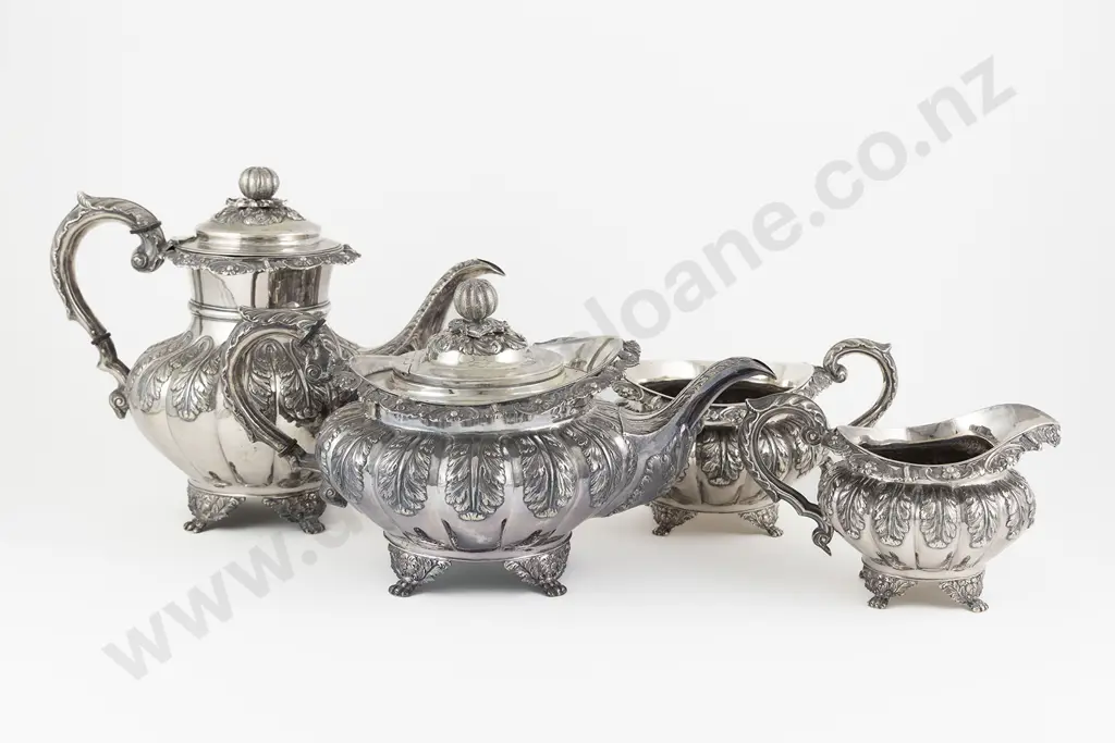 Fine Quality Geo IV S/S 4pce Tea & Coffee Set Image 1++
