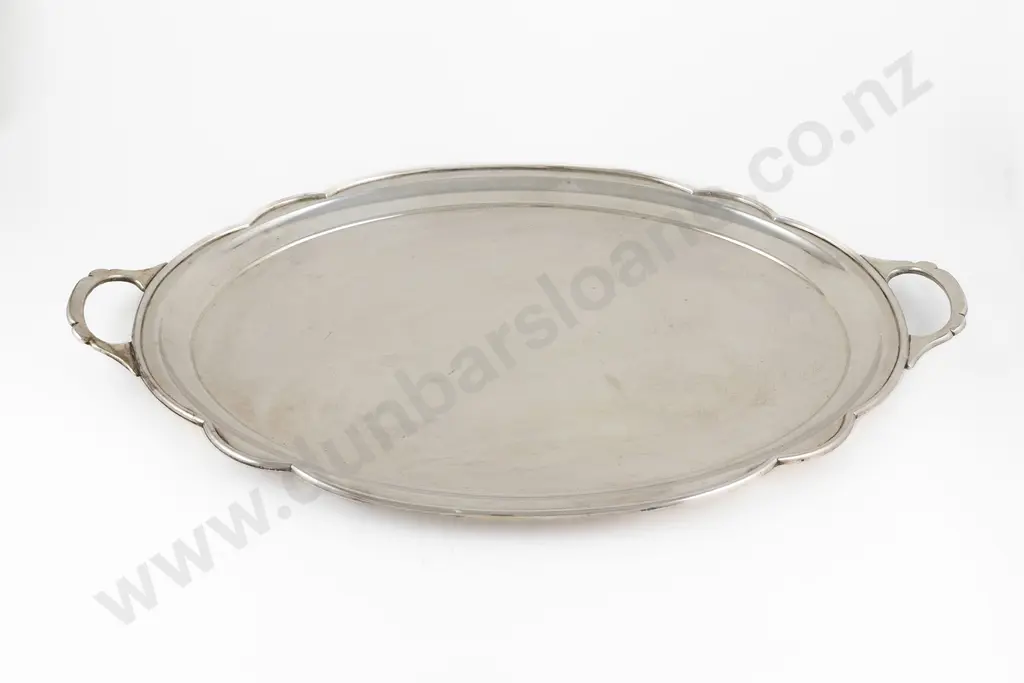 QEII S/S Oval Two Handled Banquet Tray By Garrard & Co Ltd Image 1++