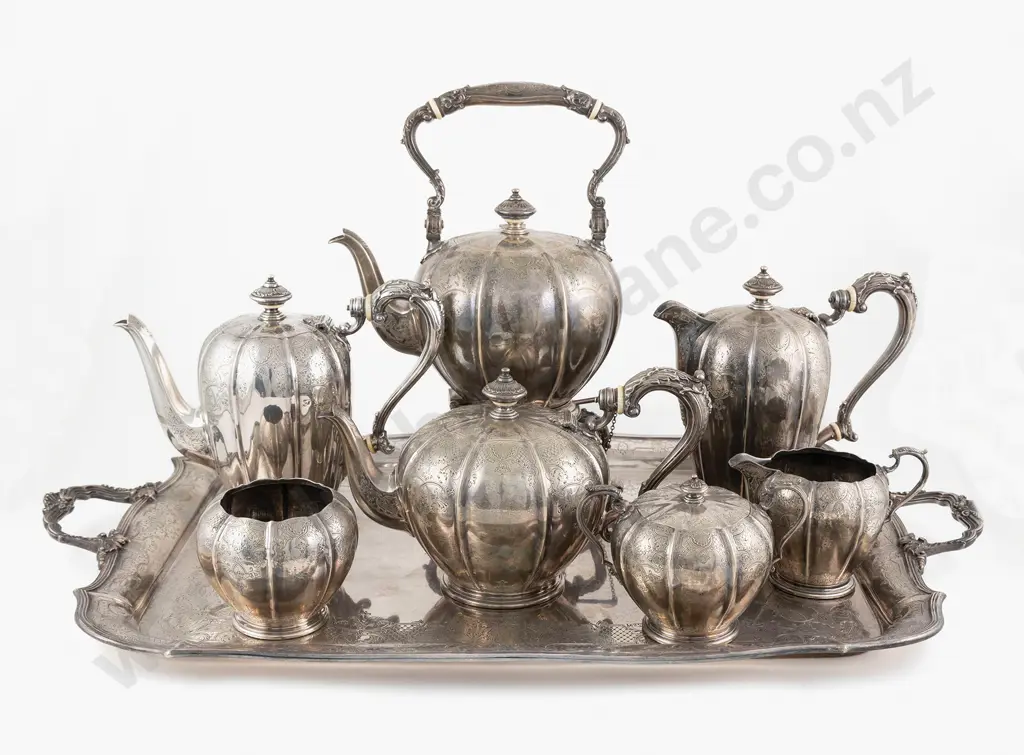 Superb QEII 8pce S/S Tea & Coffee Set Including Two Handled Tray By Adie Brothers Ltd of Birmingham Image 1++
