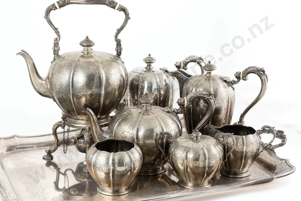 Superb QEII 8pce S/S Tea & Coffee Set Including Two Handled Tray By Adie Brothers Ltd of Birmingham Image 1++