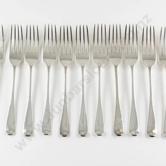 Set Of Eleven Geo III S/S Dessert Forks